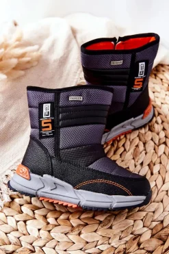 Best Boto Dziecięce Ocieplane Wysokie Śniegowce Czarne Leoth