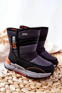 Best Boto Dziecięce Ocieplane Wysokie Śniegowce Czarne Leoth