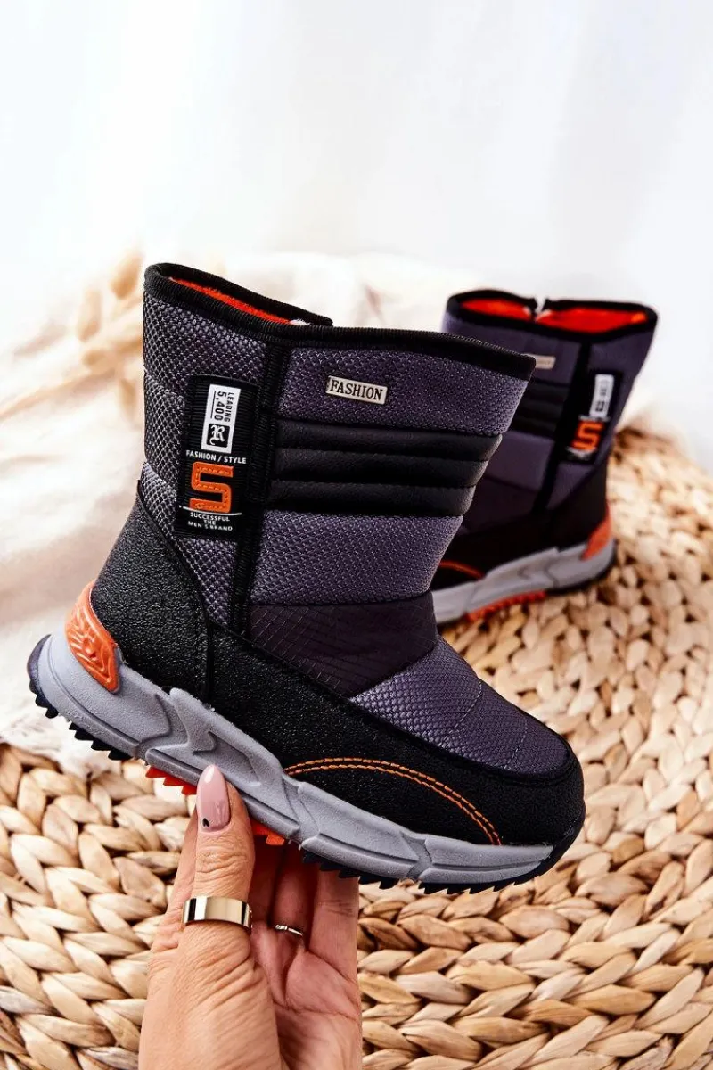 Best Boto Dziecięce Ocieplane Wysokie Śniegowce Czarne Leoth