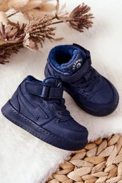 Chłopięce|Back To School></noscript>Boto Dziecięce Ocieplane Wysokie Buty Sportowe Granatowe Clafi Niebieski