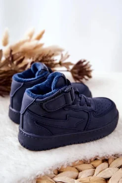 Chłopięce|Back To School></noscript>Boto Dziecięce Ocieplane Wysokie Buty Sportowe Granatowe Clafi Niebieski