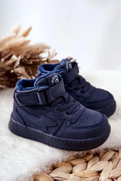 Chłopięce|Back To School></noscript>Boto Dziecięce Ocieplane Wysokie Buty Sportowe Granatowe Clafi Niebieski