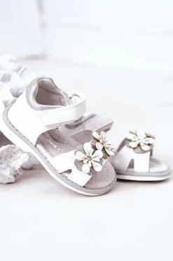 Best Dziecięce Ortopedyczne Sandały Na Rzepy Białe Maysa Dzieci Dziewczęce