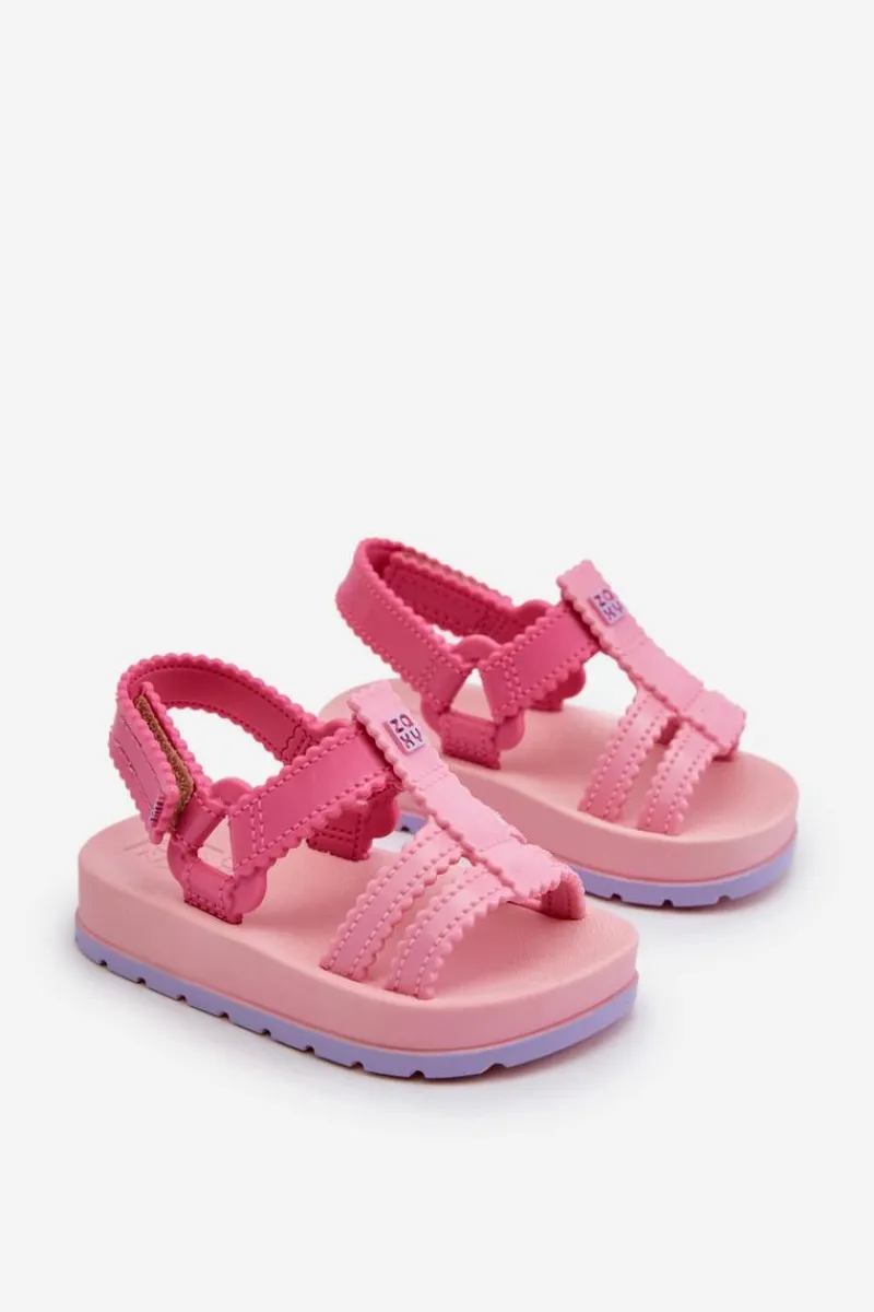 Dziewczęce>ZAXY Dziecięce Pachnące Sandałki Na Rzep LL385027 Różowe Różowy