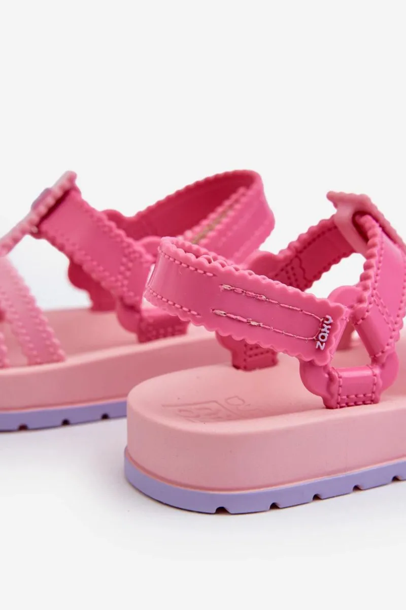 Dziewczęce>ZAXY Dziecięce Pachnące Sandałki Na Rzep LL385027 Różowe Różowy