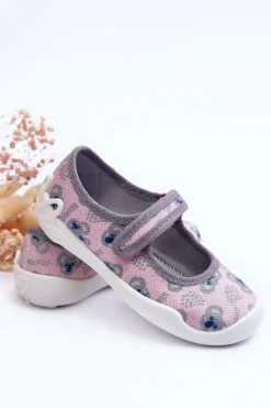 Hot BEFADO Dziecięce Papcie Baleriny Misie 114X513 Różowo-Szare