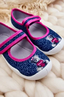 Best Dziecięce Papcie Baleriny Miś 114X505 Granatowe Dzieci Dziewczęce|Balerinki Dziecięce