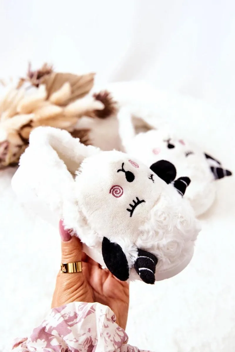 Online Boto Dziecięce Papcie Baranek Białe Hollie