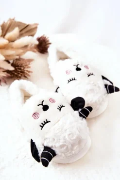 Online Boto Dziecięce Papcie Baranek Białe Hollie