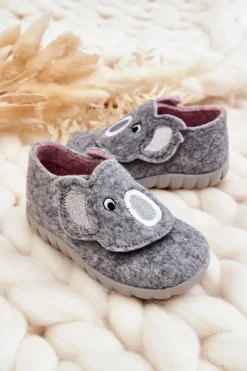 Online BEFADO Dziecięce Papcie Koala 620P001 Szare