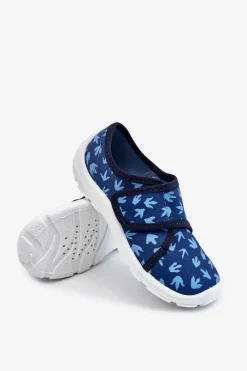 Sale BEFADO Dziecięce Papcie Ślady Dinozaura 974X476 Granatowe