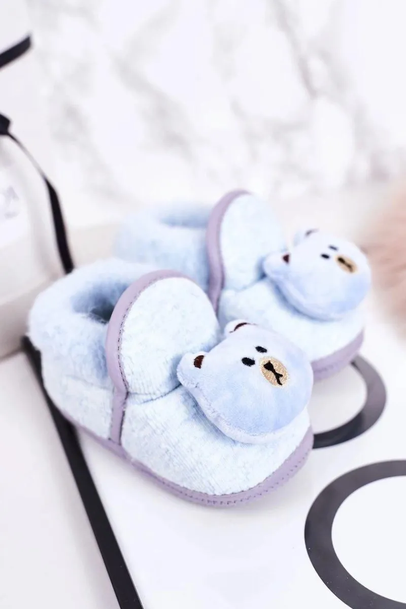 Chłopięce|Dziewczęce>Boto Dziecięce Papcie Na Gumce Z Misiem Niebieskie Pooh