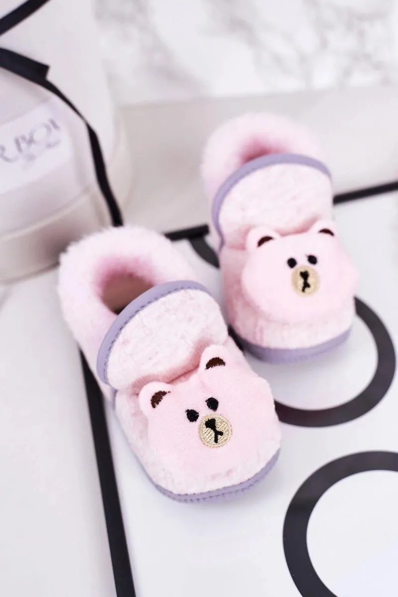 Discount Boto Dziecięce Papcie Na Gumce Z Misiem Różowe Pooh