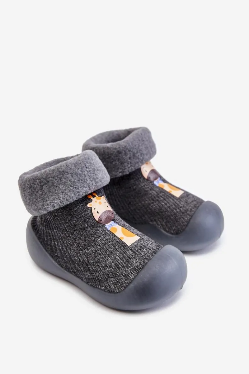 BEFADO Dziecięce Papcie Niechodki 002P024 Szare
