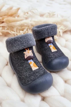 BEFADO Dziecięce Papcie Niechodki 002P024 Szare