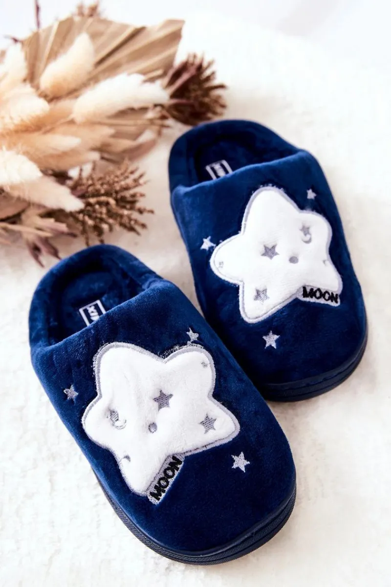Discount Dziecięce Papcie Ocieplane Gwiazdy Granatowe Nelli Dzieci Dziewczęce