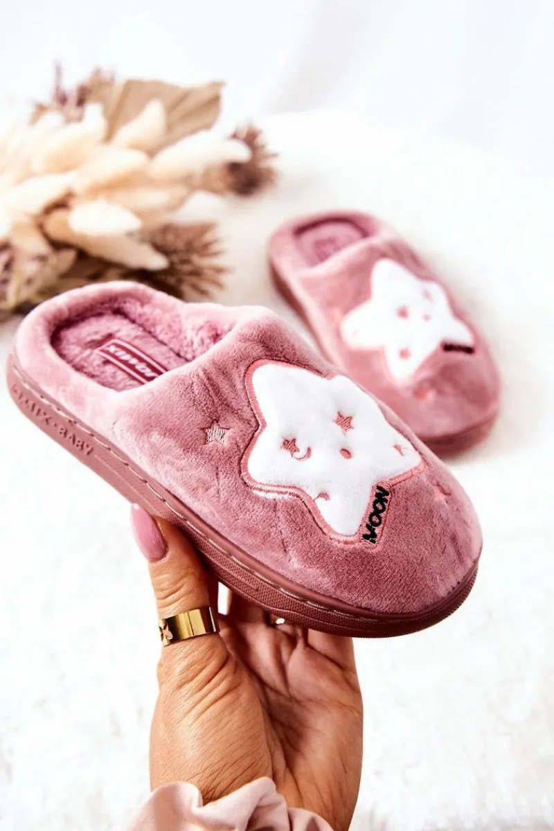 Dziewczęce>Boto Dziecięce Papcie Ocieplane Gwiazdy Ciemnoróżowe Nelli