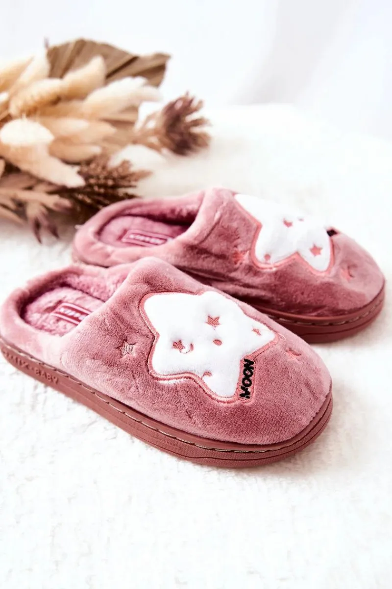 Dziewczęce>Boto Dziecięce Papcie Ocieplane Gwiazdy Ciemnoróżowe Nelli