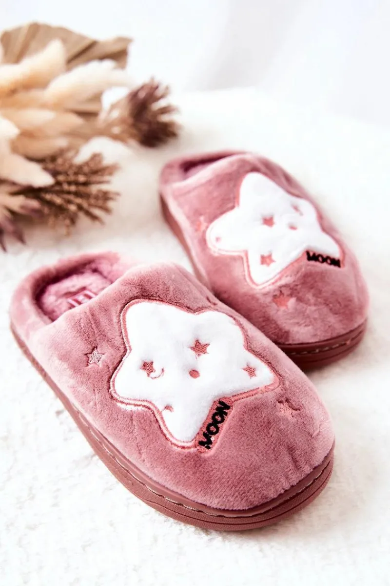 Dziewczęce>Boto Dziecięce Papcie Ocieplane Gwiazdy Ciemnoróżowe Nelli