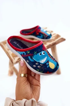 Chłopięce>INBLU Dziecięce Papcie Wsuwane B9000049 Granatowe