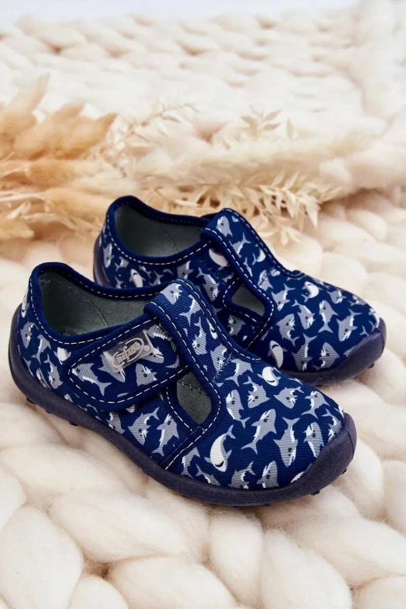 Chłopięce>BEFADO Dziecięce Półbuty Papcie Rekiny 010X032 Granatowe