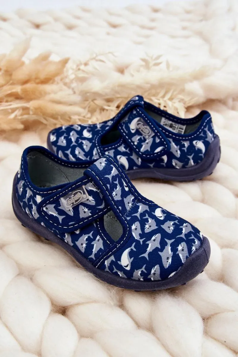 Chłopięce>BEFADO Dziecięce Półbuty Papcie Rekiny 010X032 Granatowe