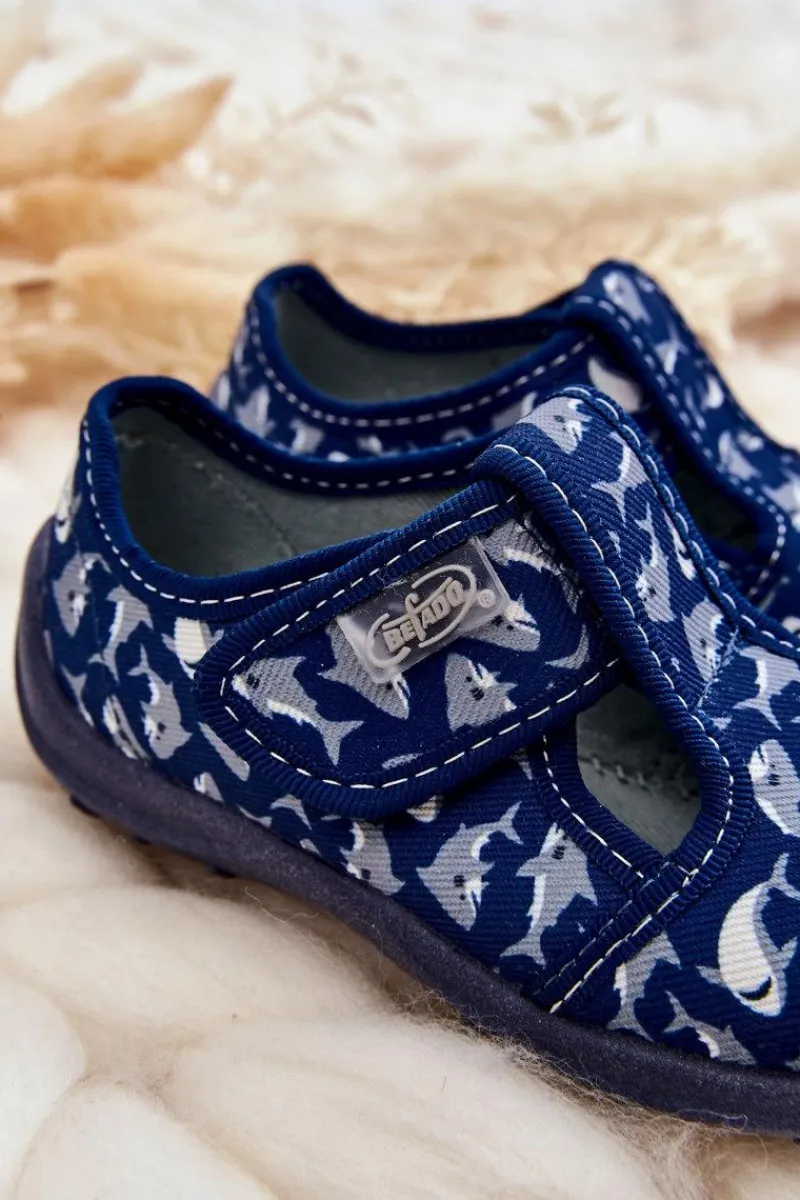 Chłopięce>BEFADO Dziecięce Półbuty Papcie Rekiny 010X032 Granatowe