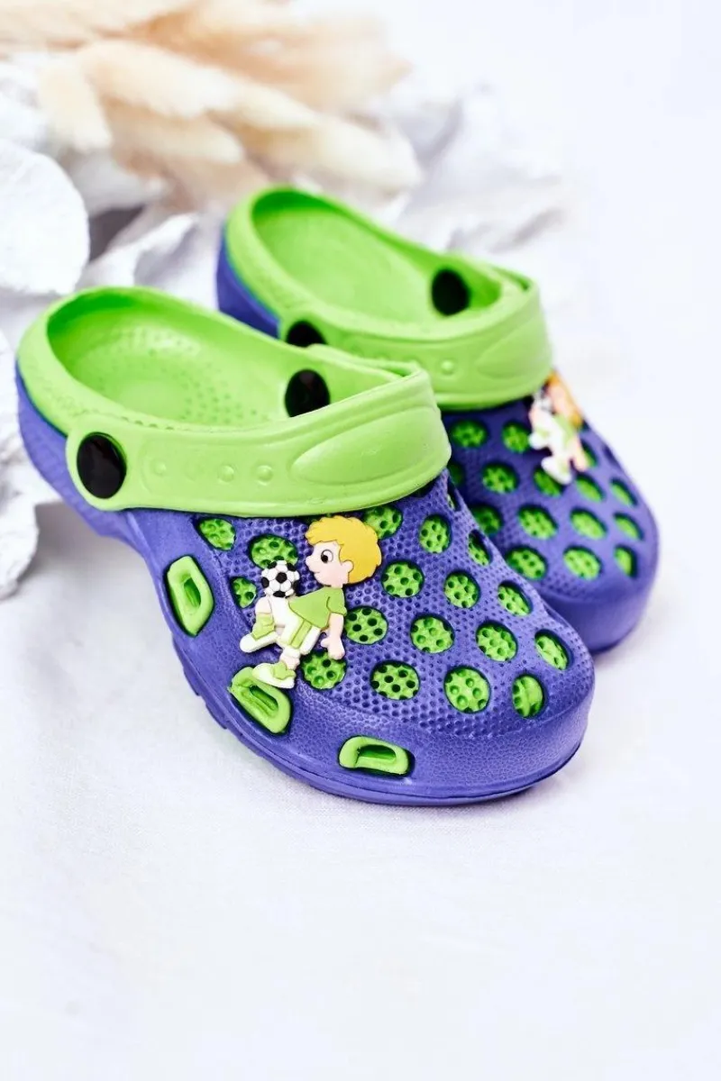 Chłopięce>Boto Dziecięce Piankowe Klapki Kroksy Granatowo-Zielone Jupiter