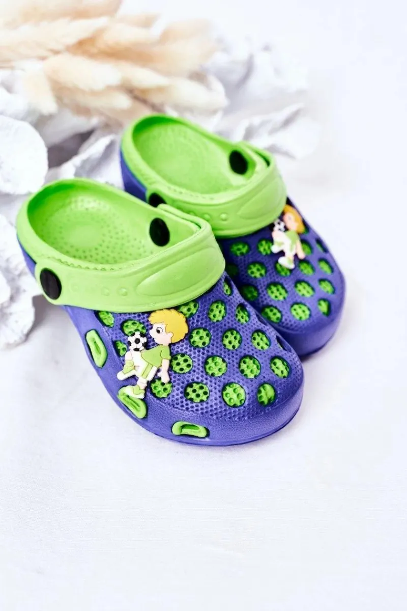 Chłopięce>Boto Dziecięce Piankowe Klapki Kroksy Granatowo-Zielone Jupiter