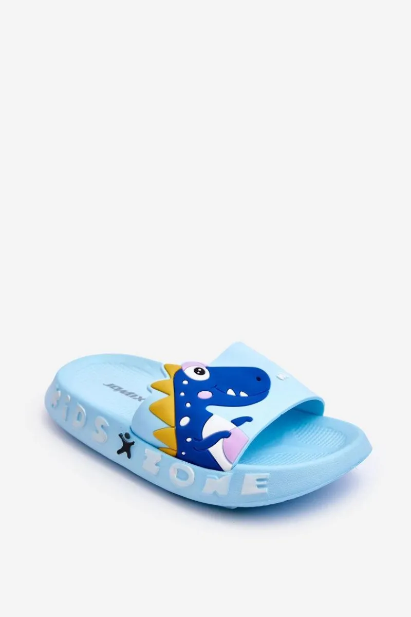 Boto Dziecięce Piankowe Klapki Dinozaur Jasnoniebieskie Dario