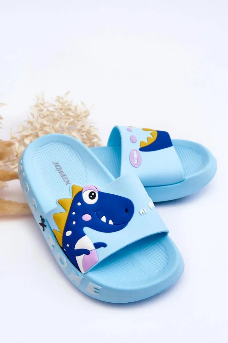 Boto Dziecięce Piankowe Klapki Dinozaur Jasnoniebieskie Dario