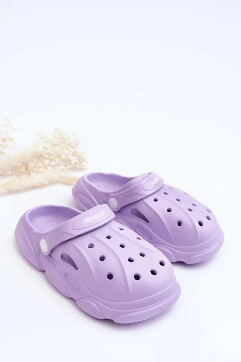 Outlet Dziecięce Piankowe Klapki Fioletowe Cloudy Dzieci Chłopięce|Dziewczęce