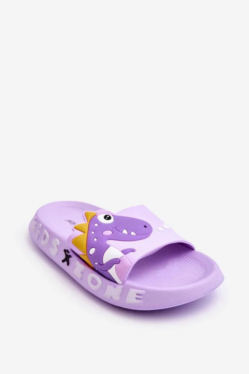 Discount Dziecięce Piankowe Klapki Dinozaur Fioletowe Dario Dzieci Chłopięce|Dziewczęce