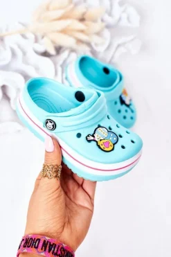 Hot Boto Dziecięce Piankowe Klapki Kroksy Zielono-Różowe Lazy Day