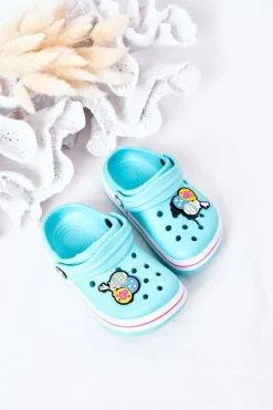 Hot Boto Dziecięce Piankowe Klapki Kroksy Zielono-Różowe Lazy Day