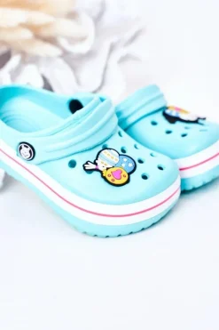 Hot Boto Dziecięce Piankowe Klapki Kroksy Zielono-Różowe Lazy Day