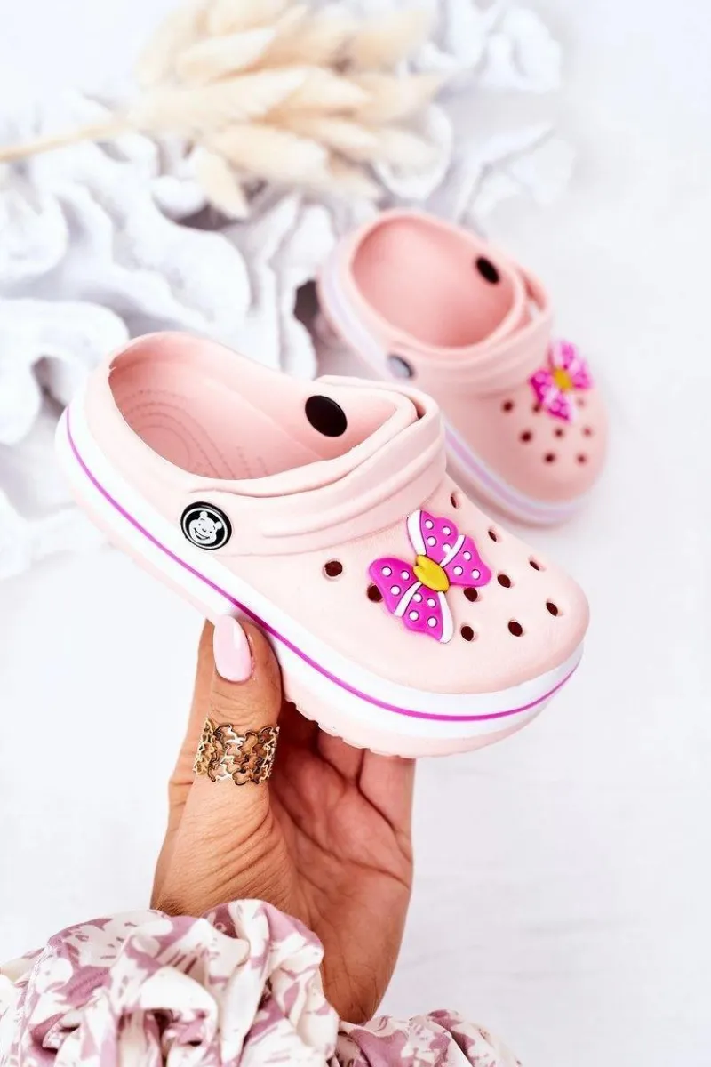 Outlet Dziecięce Piankowe Klapki Kroksy Różowe Lazy Day Dzieci Dziewczęce