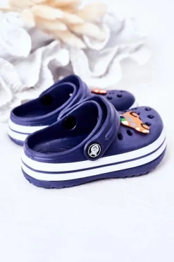 Discount Dziecięce Piankowe Klapki Kroksy Granatowe Lazy Day Dzieci Chłopięce