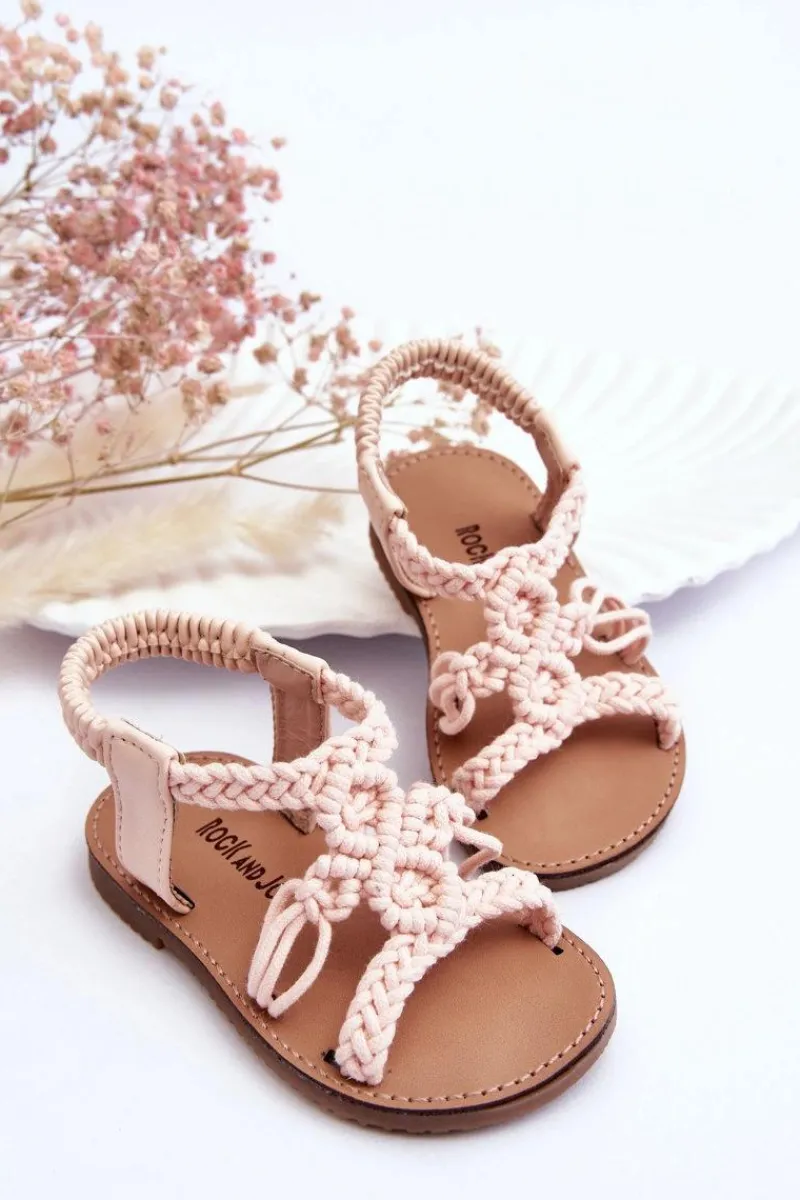 Dziewczęce>Boto Dziecięce Plecione Wsuwane Sandały Różowe Tracy Różowy