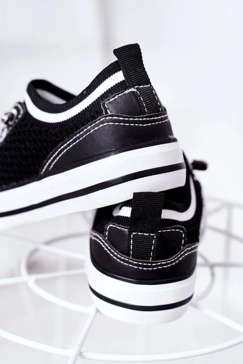 Sale Boto Dziecięce Przewiewne Trampki Czarne Kids Club