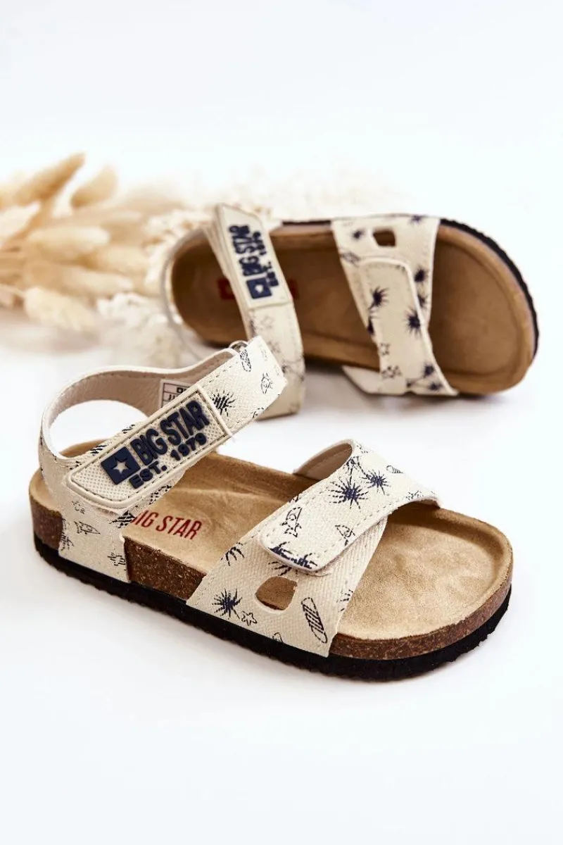 New Dziecięce Sandałki Big Star JJ374379 Białe Damskie Chłopięce|Sandały Big Star