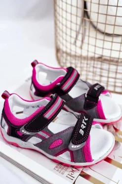 Discount Dziecięce Sandałki Dla Dziewcząt Profilaktyczne BARTEK T-16176-7/77G Dzieci Dziewczęce