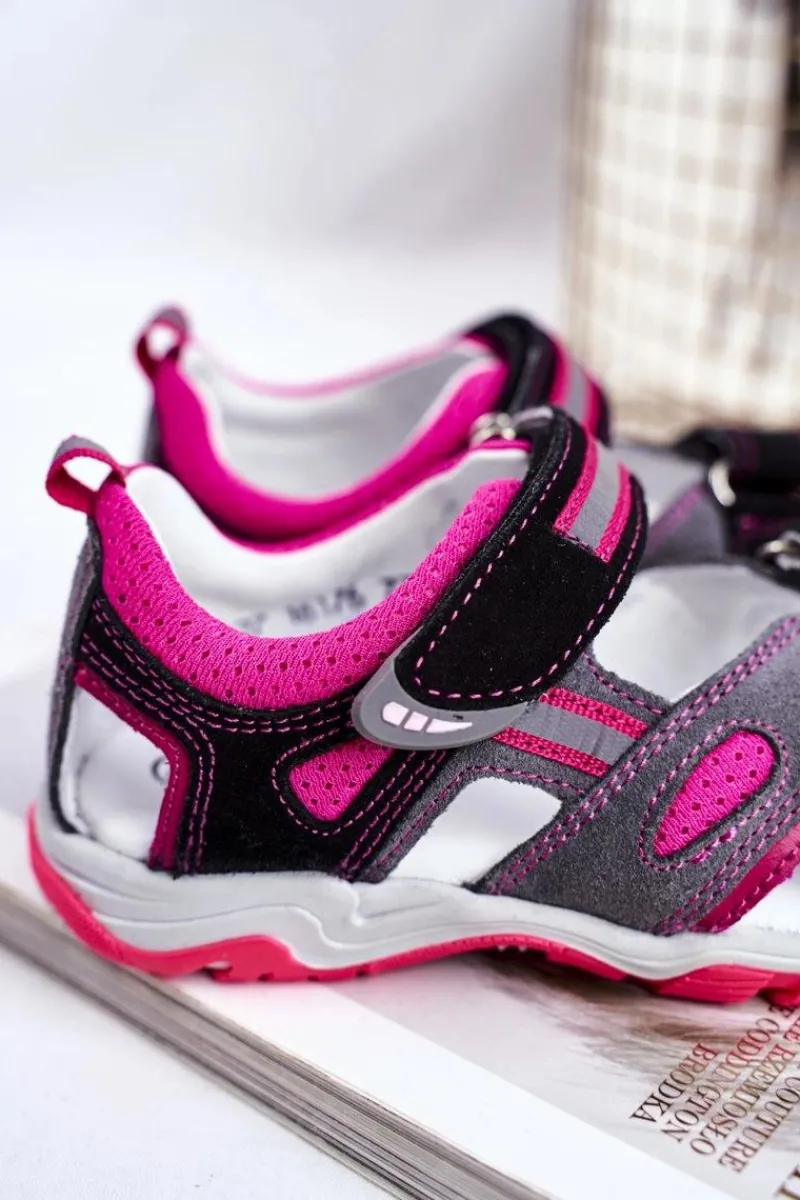 Discount Dziecięce Sandałki Dla Dziewcząt Profilaktyczne BARTEK T-16176-7/77G Dzieci Dziewczęce