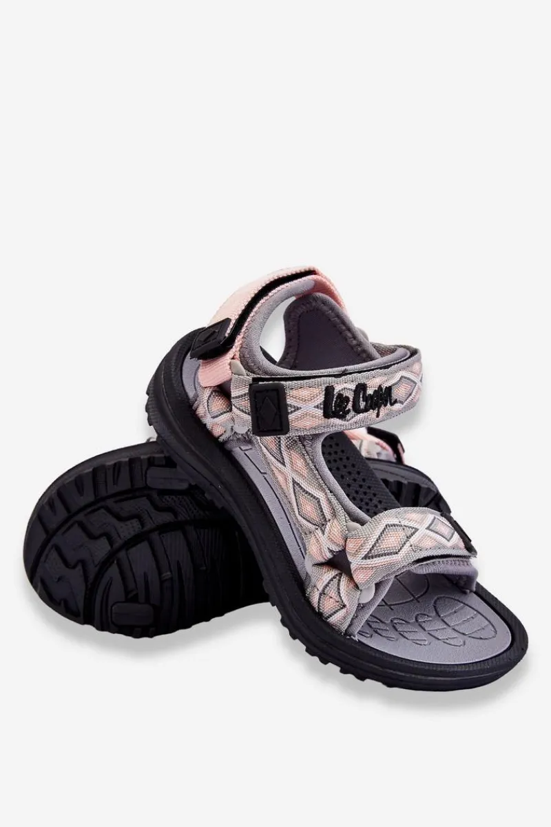 New Lee Cooper Dziecięce Sandałki LCW-23-34-1681 Szaro-Różowe