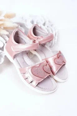 Best Dziecięce Sandałki Na Rzep Różowe My Heart Dzieci Dziewczęce