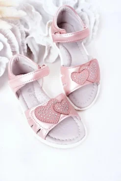 Best Dziecięce Sandałki Na Rzep Różowe My Heart Dzieci Dziewczęce