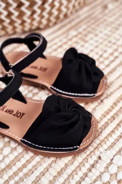 Dziewczęce>Boto Dziecięce Sandałki Na Rzep Czarne Goofy