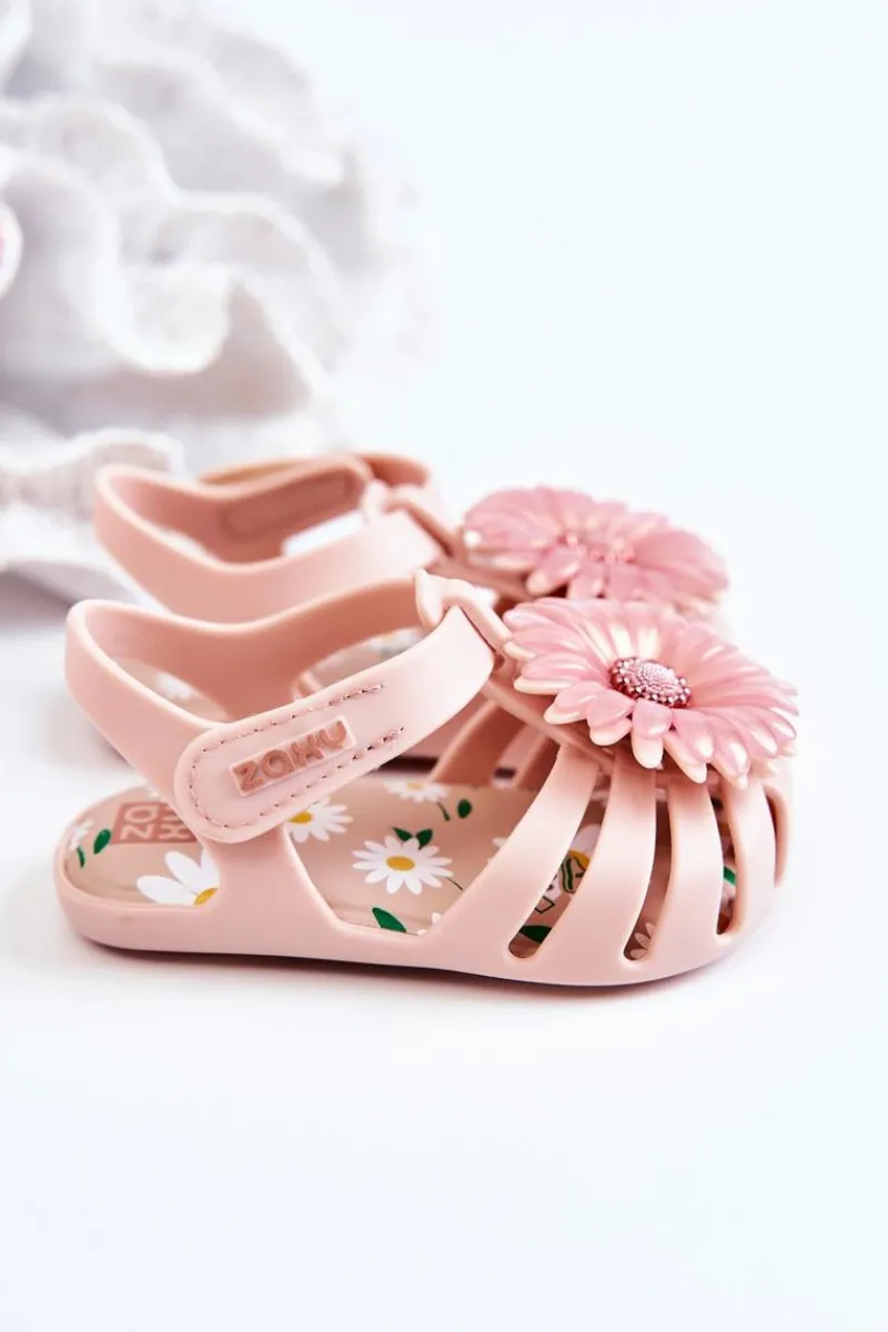 Clearance ZAXY Dziecięce Sandałki Na Rzep Pachnące JJ385032 Jasnoróżowe