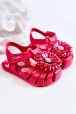 Chłopięce|Dziewczęce></noscript>ZAXY Dziecięce Sandałki Na Rzep Pachnące JJ385030 Ciemnoróżowe