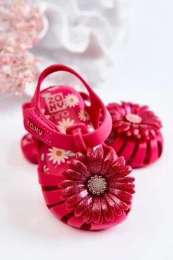 Chłopięce|Dziewczęce></noscript>ZAXY Dziecięce Sandałki Na Rzep Pachnące JJ385030 Ciemnoróżowe